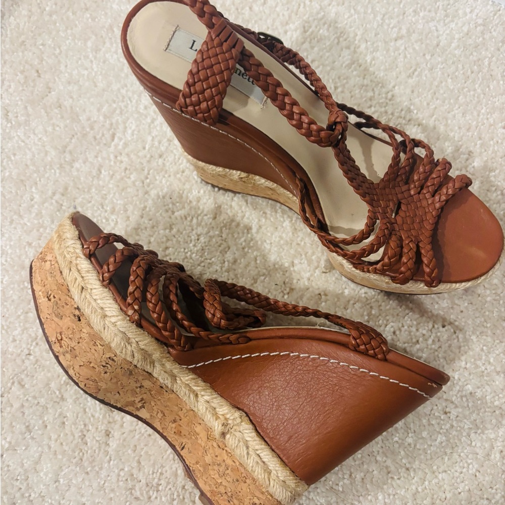 LK Bennett  Leather Wedge Sandals